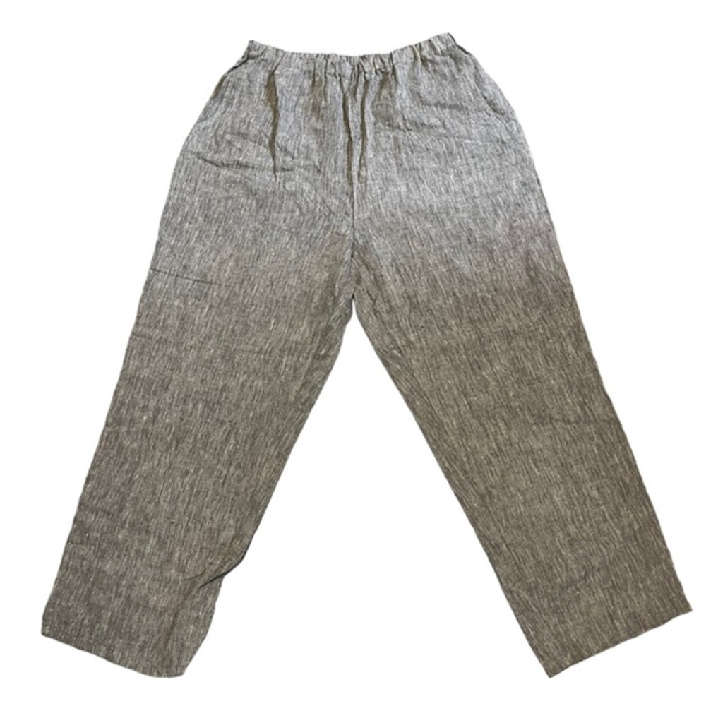 FLAX 100% linen elastic waist pants Woman sz L